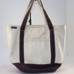 Lands' End Canvas Tote Bag Maroon Medium Classic Utility Carryall